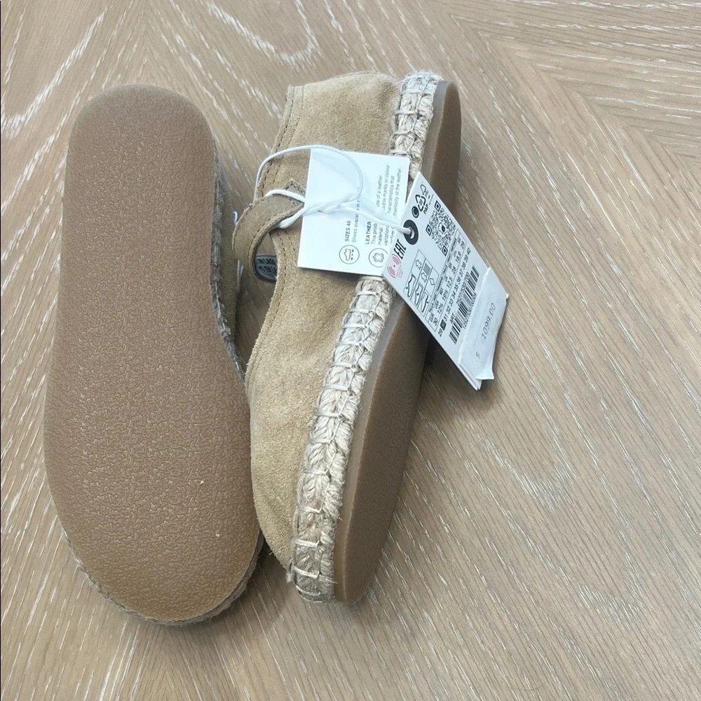 Zara Kids Tan Suede Mary Jane Dress Shoes